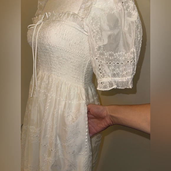 Hill House Home The Scarlett Nap Dress XS (NWT) - White Patchwork Organza - Picture 12 of 17